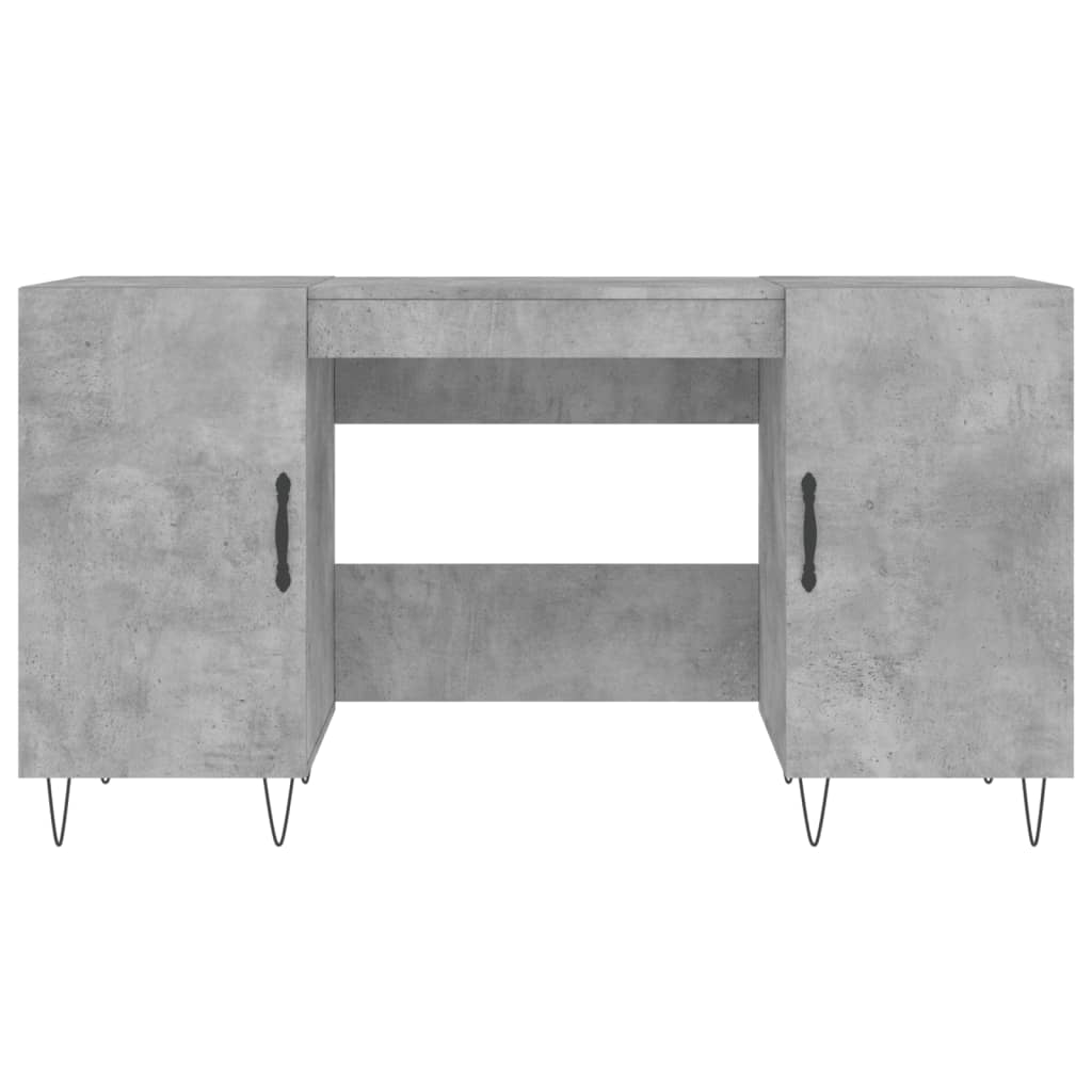 Desk Concrete Gray 140x50x75 cm Engineered Wood
