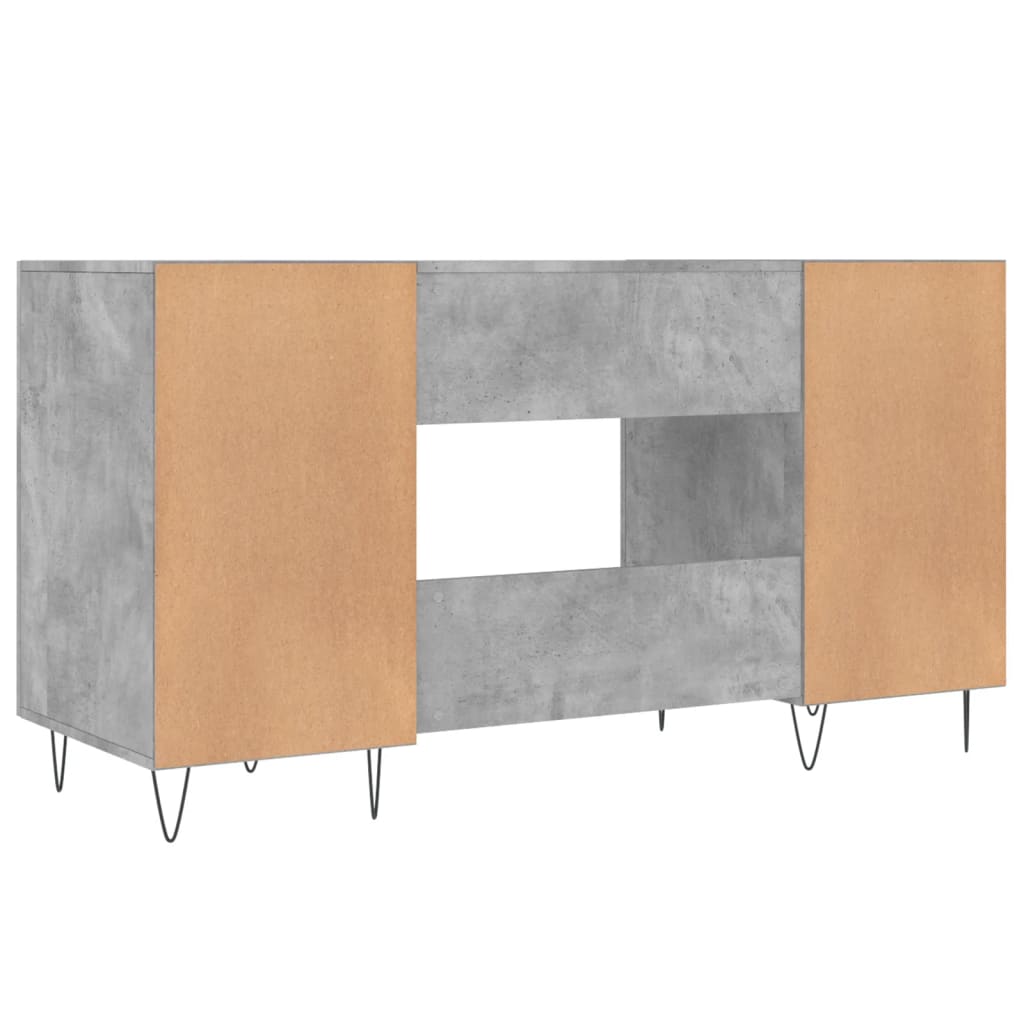 Desk Concrete Gray 140x50x75 cm Engineered Wood