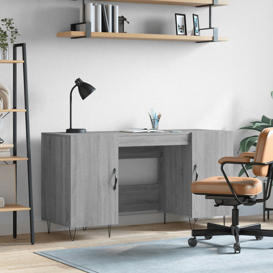 Bureau gris Sonoma 140x50x75 cm en bois d'ingénierie