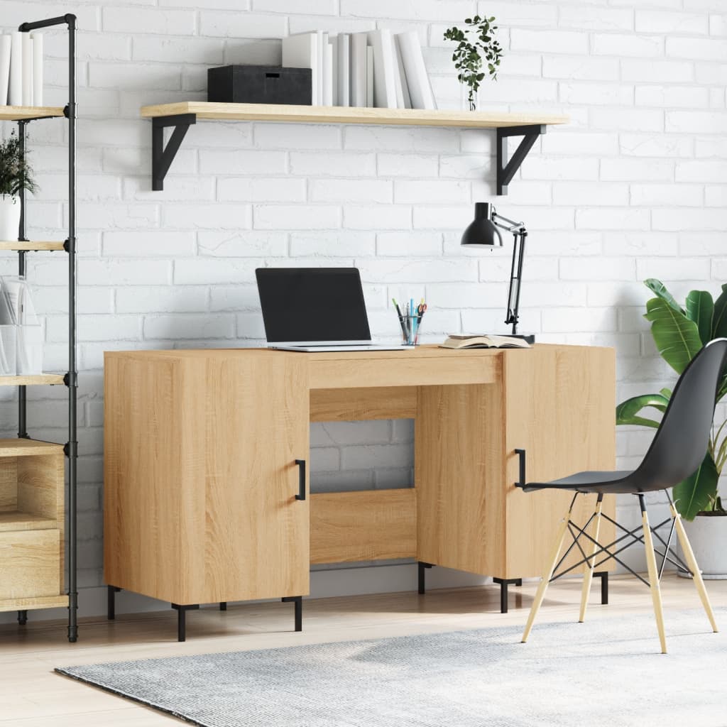Bureau chêne Sonoma 140x50x75 cm panneau de particules
