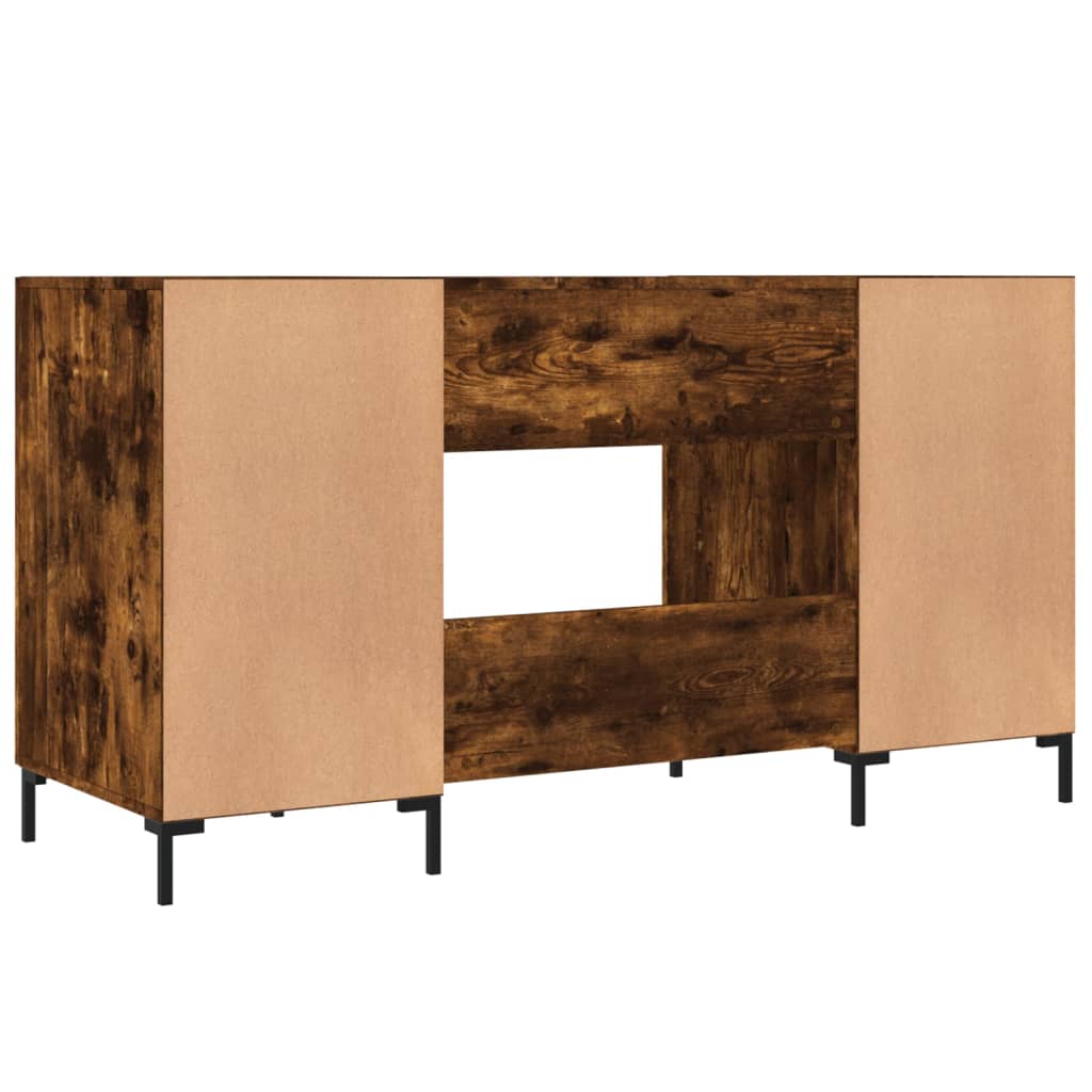 Desk Smoked Oak 140x50x75 cm Engineered Wood