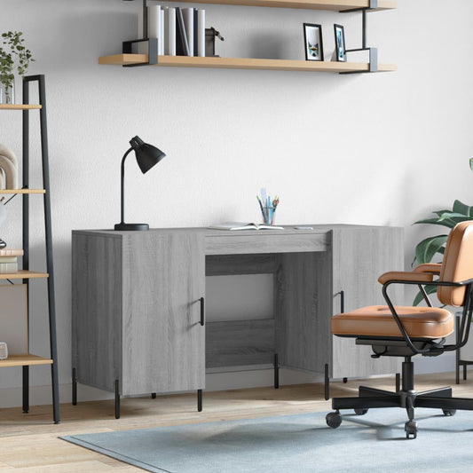 Bureau gris Sonoma 140x50x75 cm Aggloméré