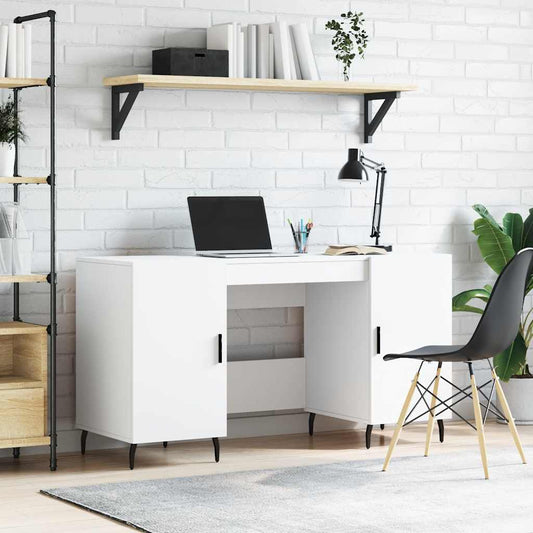 Bureau blanc 140x50x75 cm en bois d'ingénierie