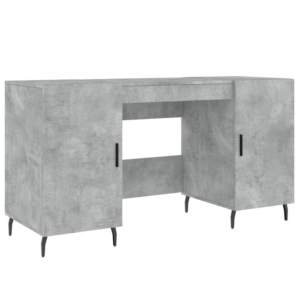 Desk Concrete Gray 140x50x75 cm Engineered Wood