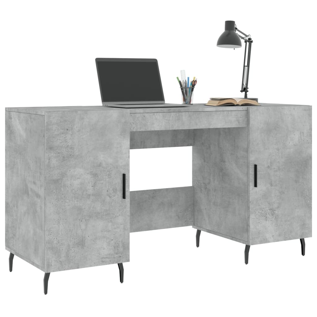 Desk Concrete Gray 140x50x75 cm Engineered Wood