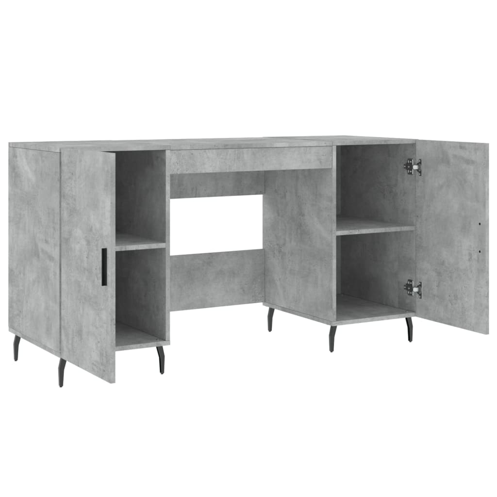 Desk Concrete Gray 140x50x75 cm Engineered Wood