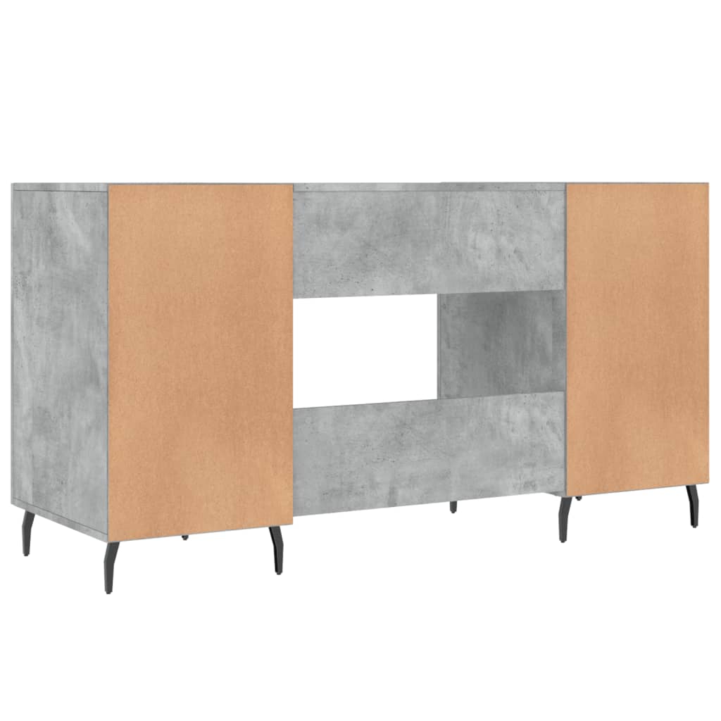 Desk Concrete Gray 140x50x75 cm Engineered Wood