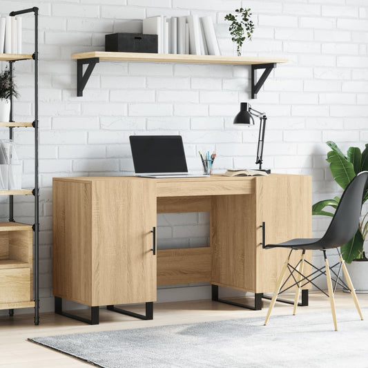 Bureau chêne Sonoma 140x50x75 cm en bois d'ingénierie