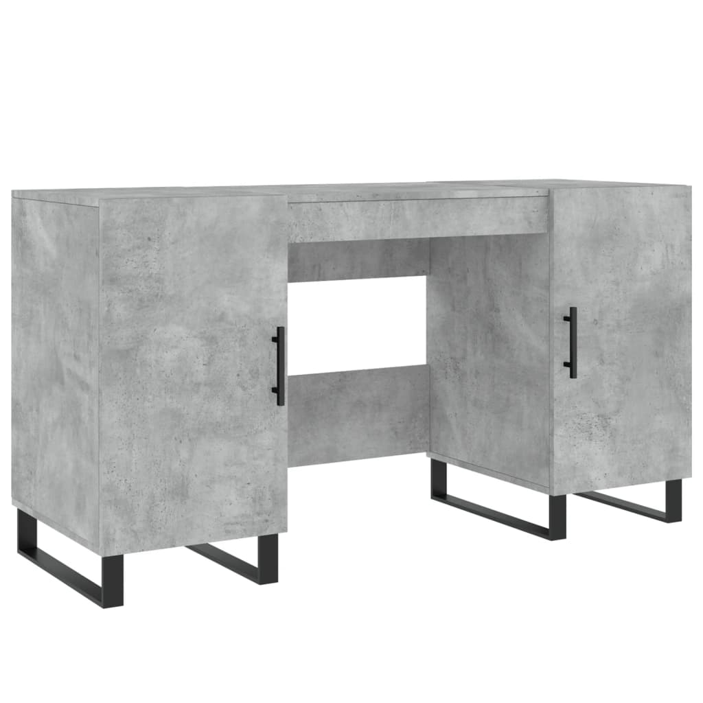Desk Concrete Gray 140x50x75 cm Engineered Wood