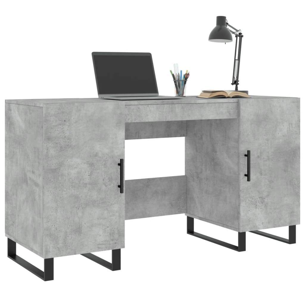 Desk Concrete Gray 140x50x75 cm Engineered Wood