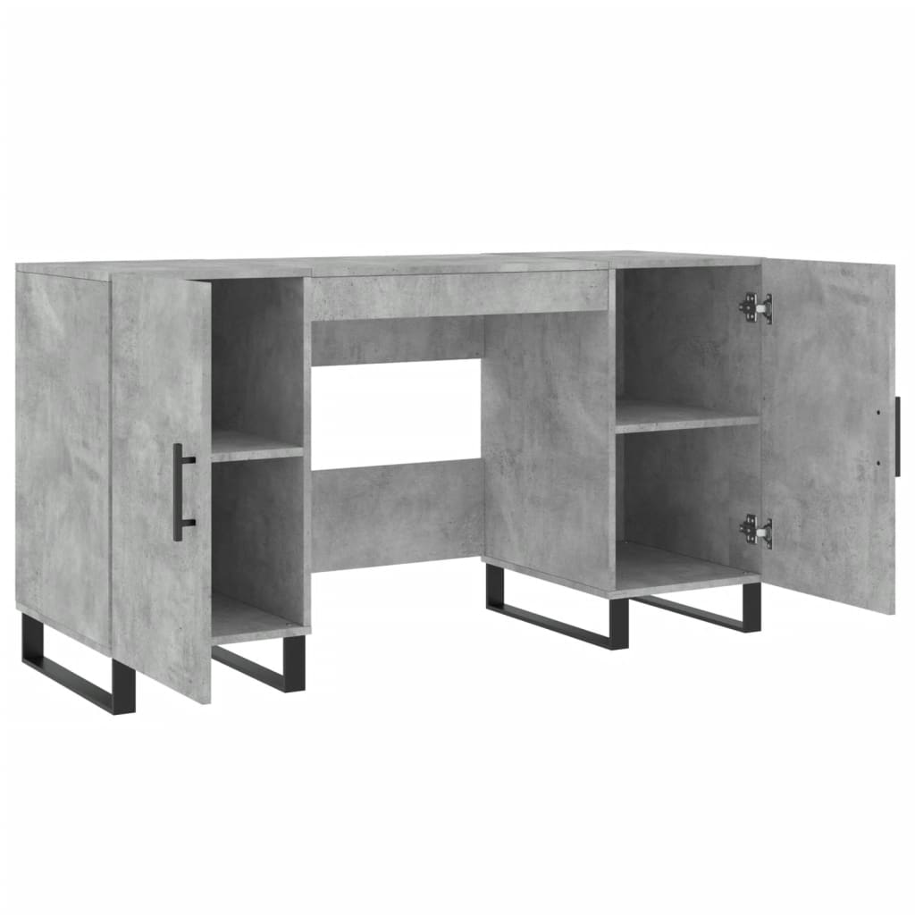 Desk Concrete Gray 140x50x75 cm Engineered Wood
