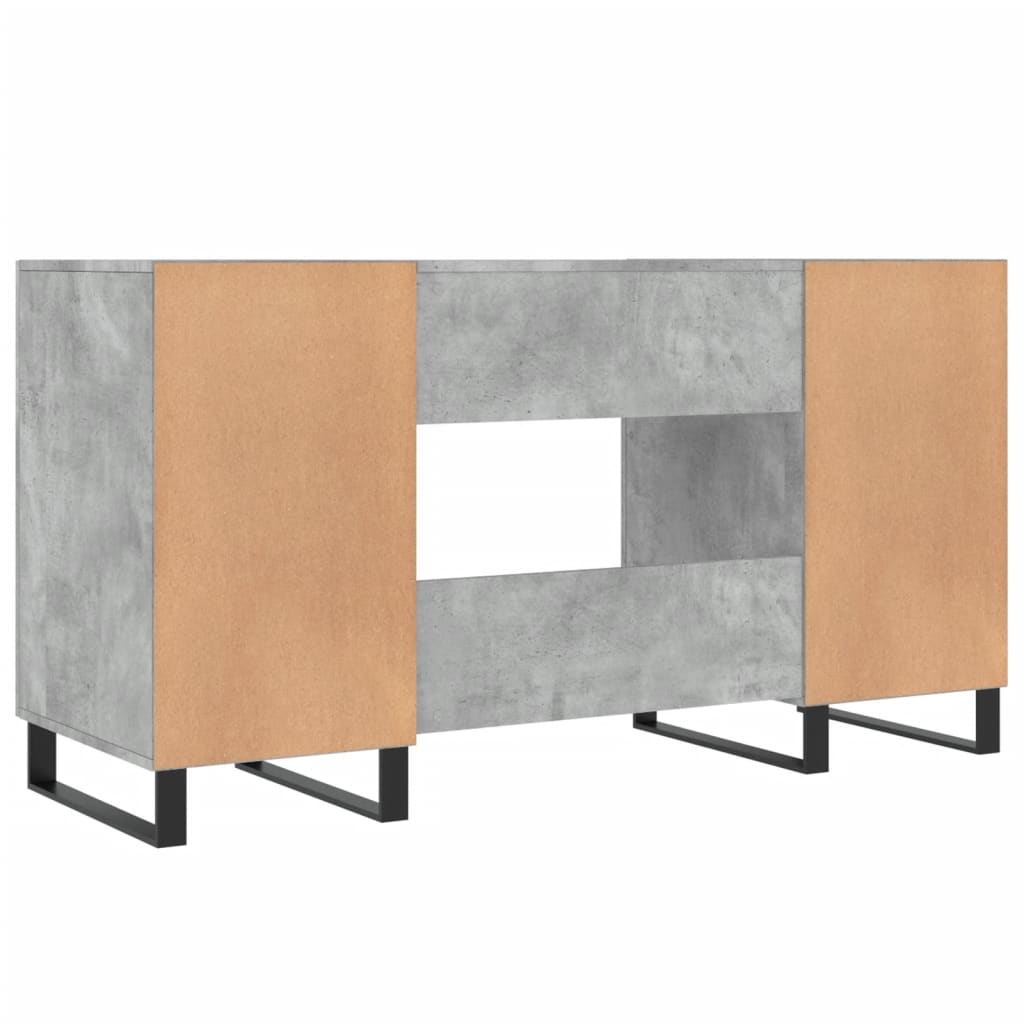 Desk Concrete Gray 140x50x75 cm Engineered Wood