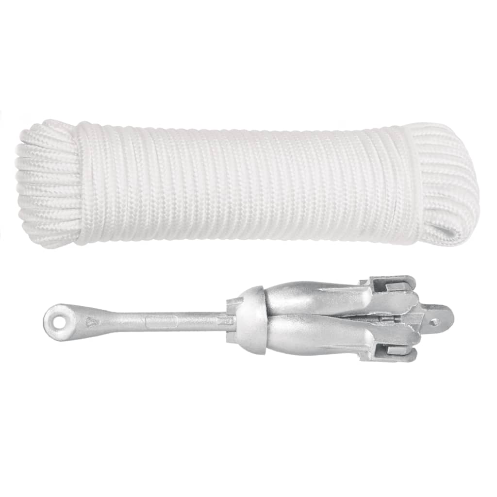 Ancre pliable avec corde argentée 3,2 kg en fonte malléable