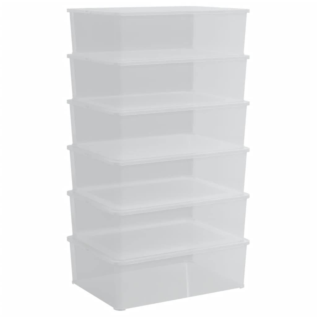 Storage Boxes 6 pcs. Plastic 25 L Stackable
