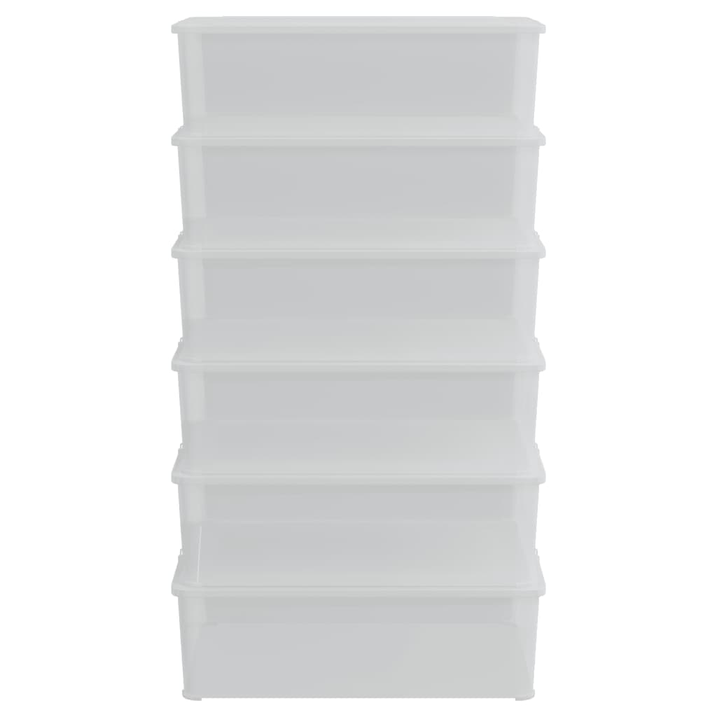 Storage Boxes 6 pcs. Plastic 25 L Stackable