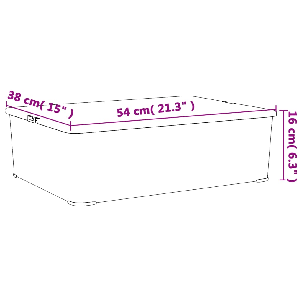 Storage Boxes 6 pcs. Plastic 25 L Stackable