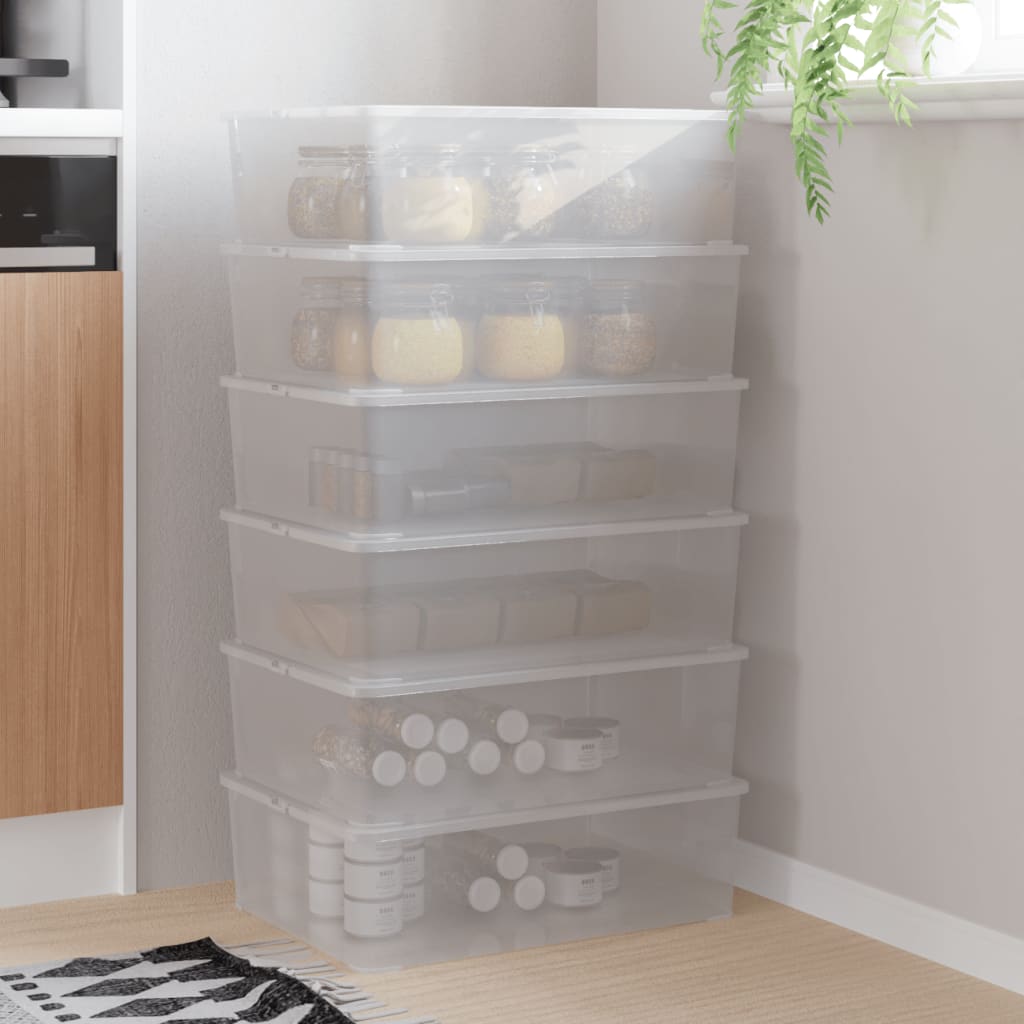 Storage Boxes 6 pcs. Plastic 25 L Stackable