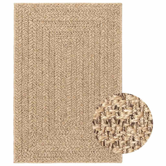 Carpet 140x200 cm Jute Look Indoor and Outdoor