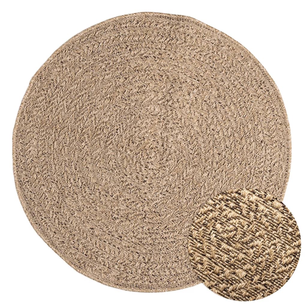 Rug 90 cm Jute look Indoor and Outdoor