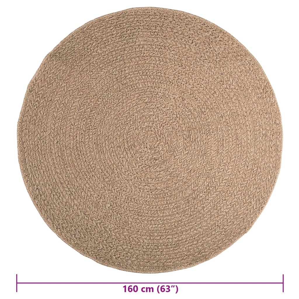 Teppich 160 cm Jute-Optik Innen und Außen