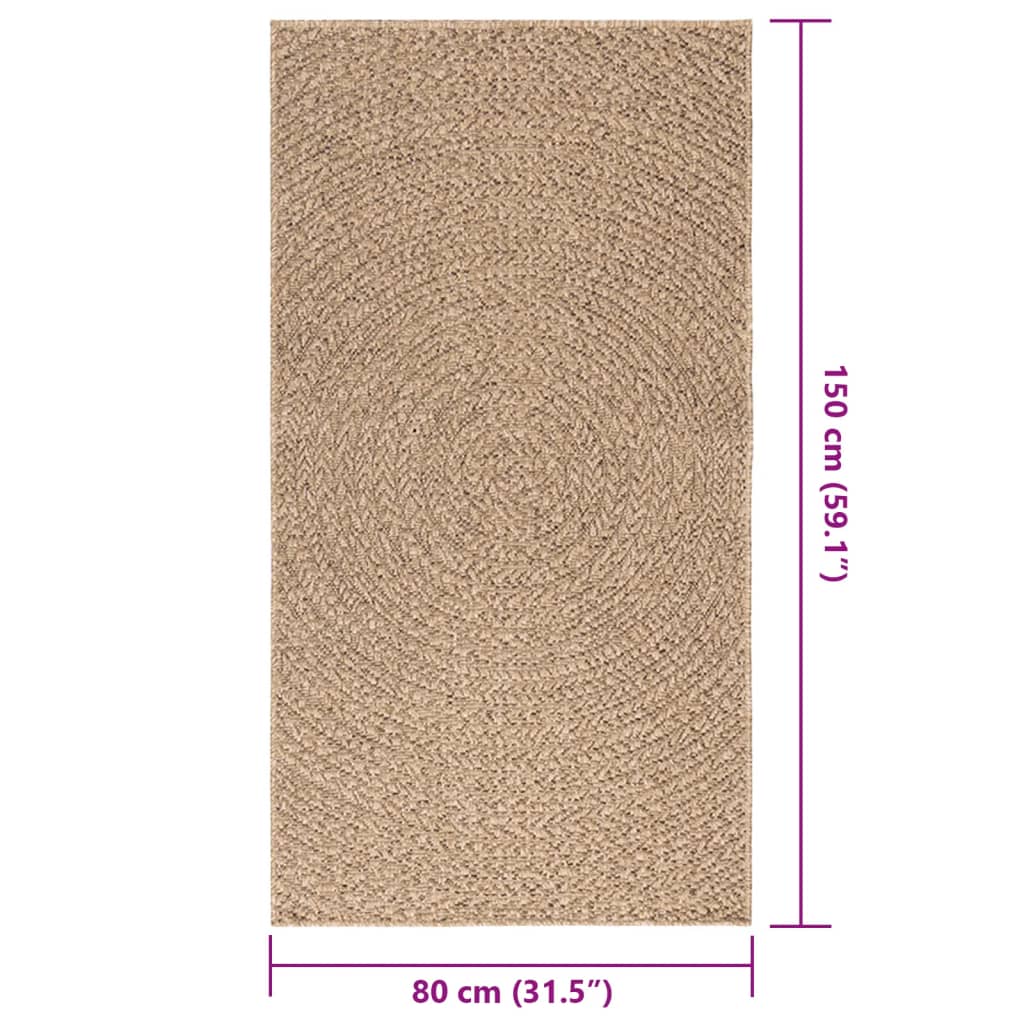 Teppich 80x150 cm Jute-Optik Innen und Außen