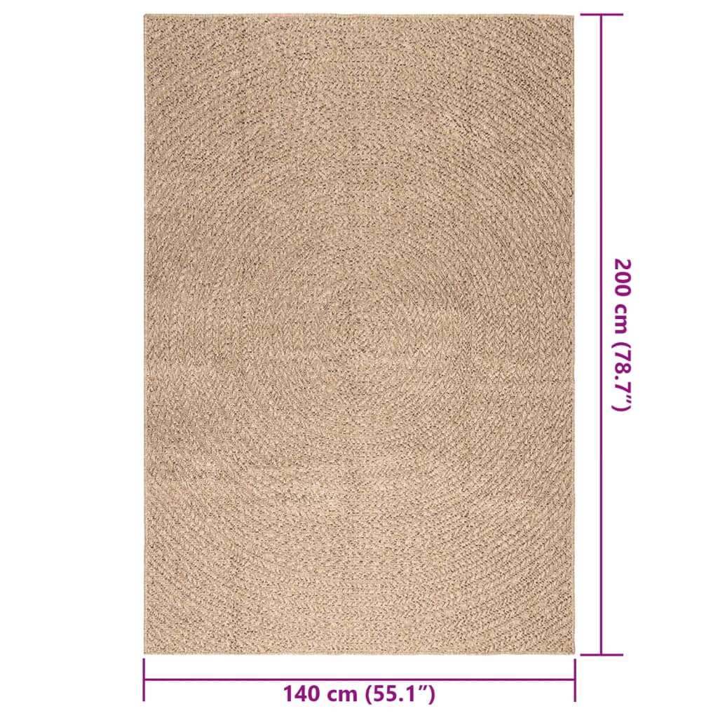 Tapis 140x200 cm Aspect jute Intérieur et extérieur