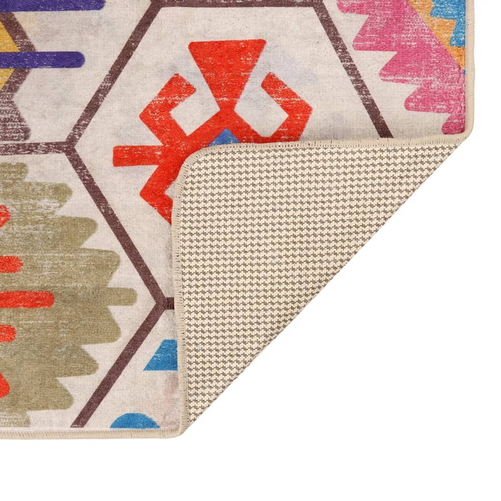 Tapis Lavable Multicolore 80x300 cm Antidérapant