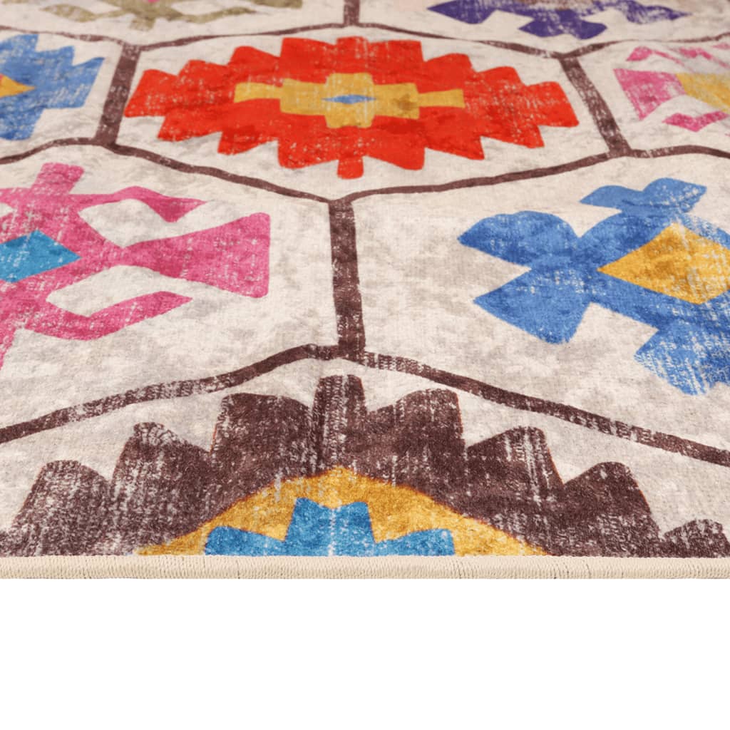 Tapis Lavable Multicolore 80x300 cm Antidérapant