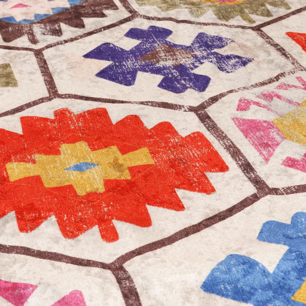 Tapis Lavable Multicolore 80x300 cm Antidérapant