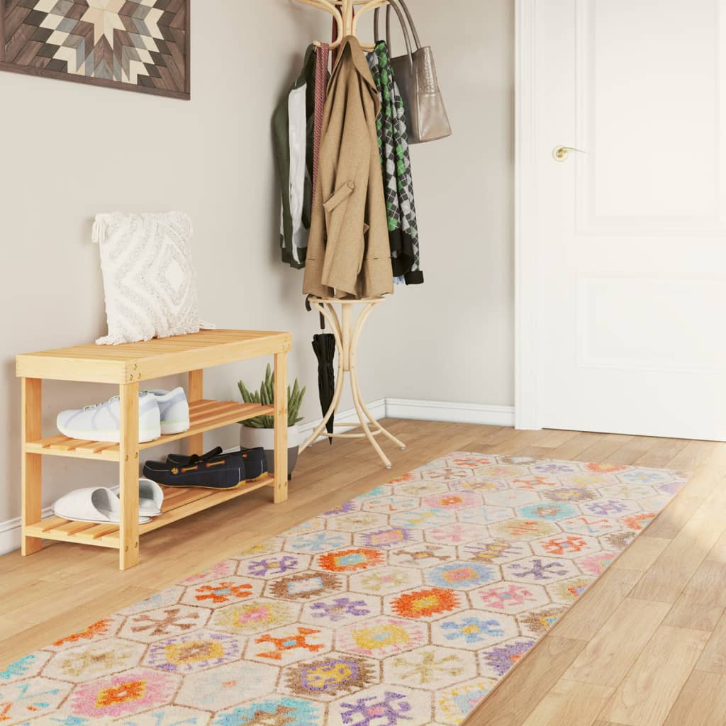 Tapis Lavable Multicolore 80x300 cm Antidérapant