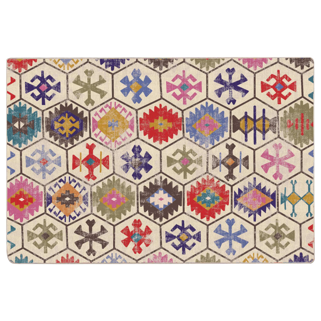 Teppich Waschbar Mehrfarbig 120x180 cm Rutschfest