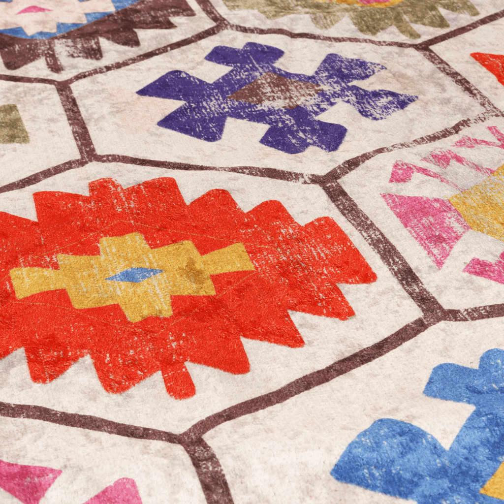 Tapis Lavable Multicolore Ø 120 cm Antidérapant