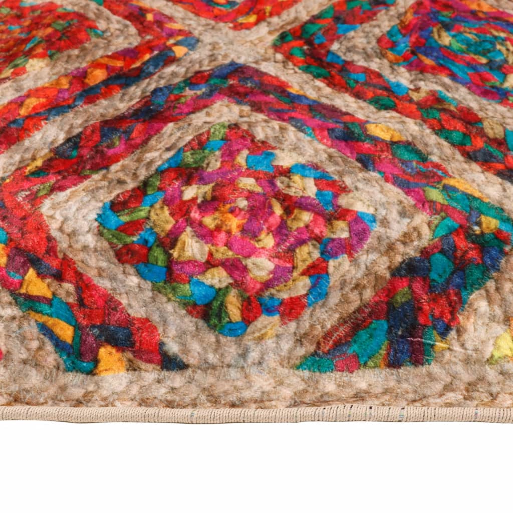 Washable Multicolored Rug 80x150 cm Non-slip