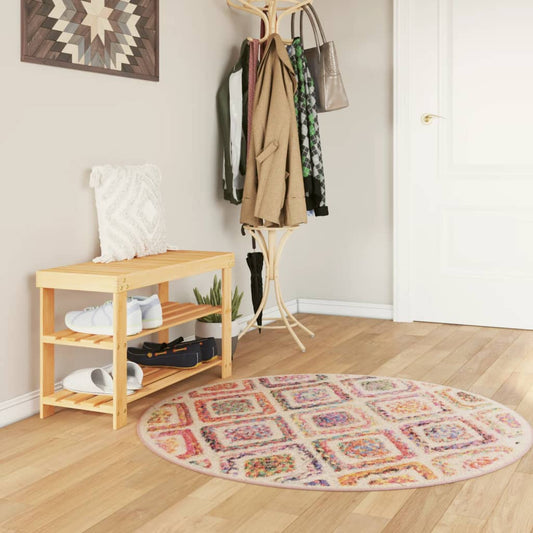 Washable Multicolored Rug Ø 120 cm Non-Slip
