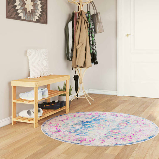 Washable Multicolored Rug Ø 120 cm Non-Slip