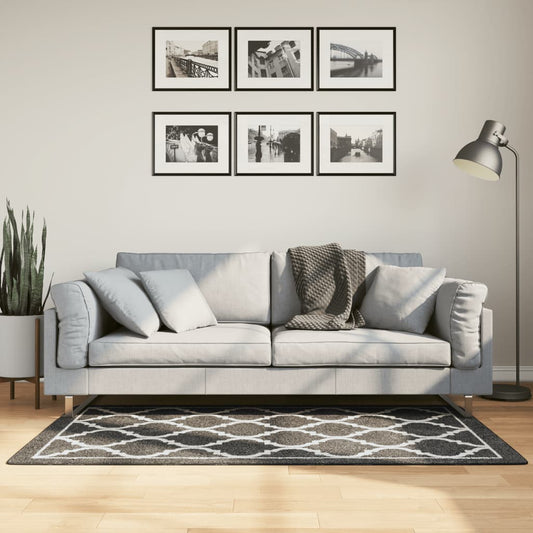 Washable Rug Black and White 80x150 cm Non-Slip