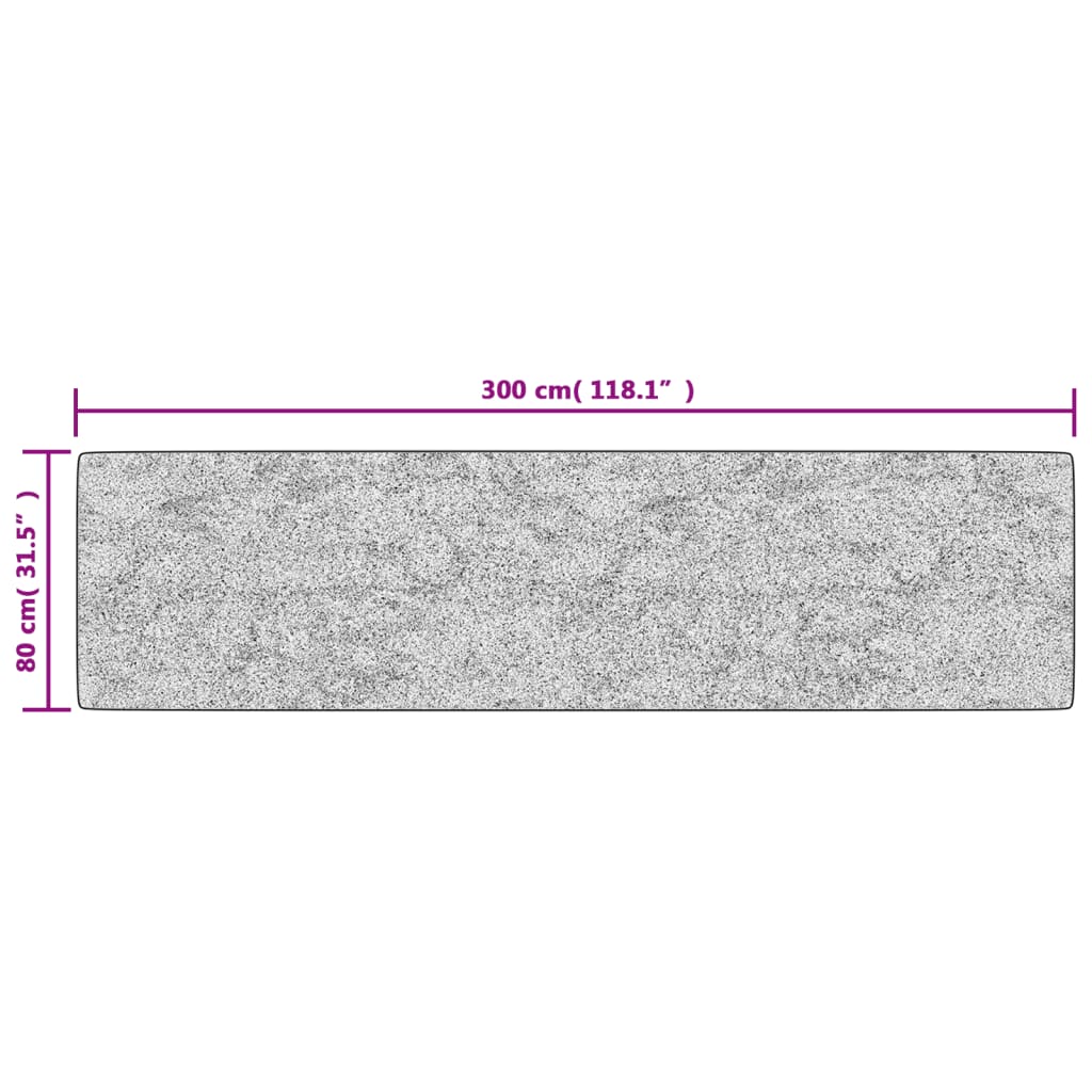 Washable Rug Black and White 80x300 cm Non-Slip