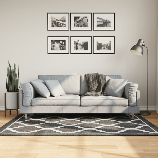 Washable Rug Black and White 120x180 cm Non-Slip