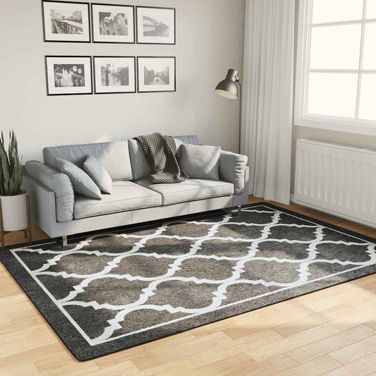 Washable Rug Black and White 160x230 cm Non-Slip