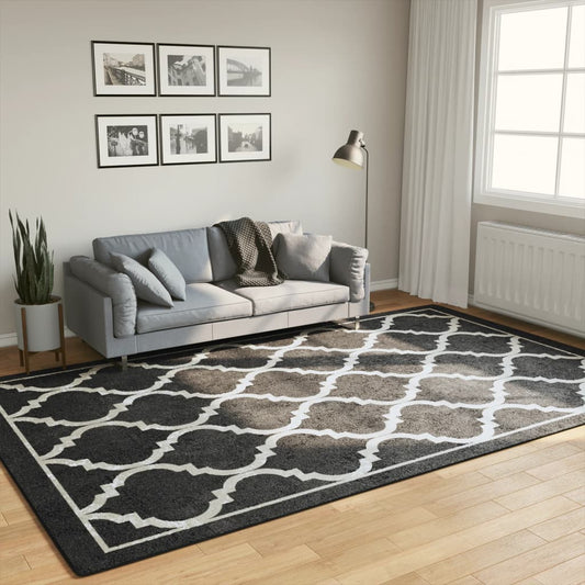 Washable Black and White Rug 190x300 cm Non-Slip