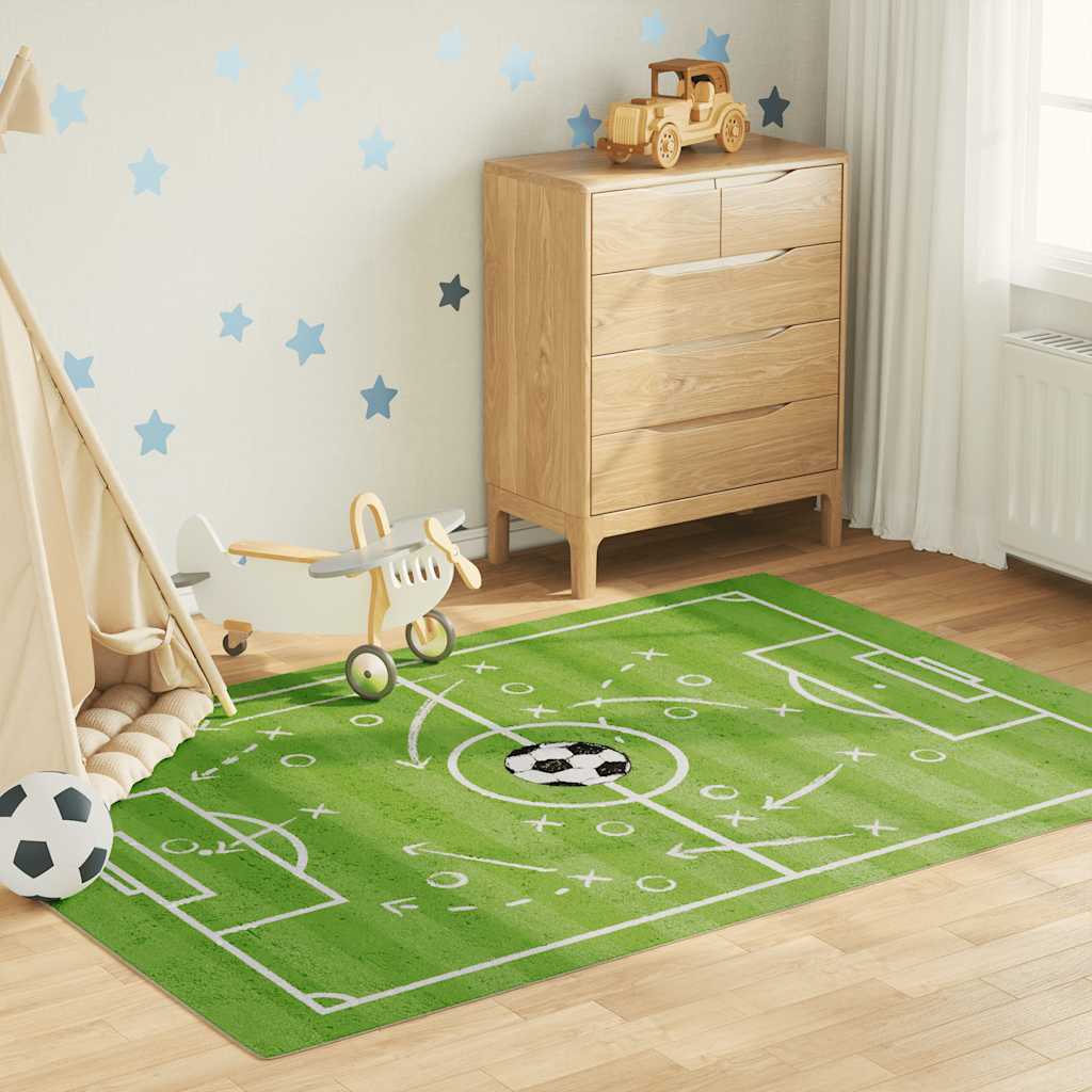 Kids' Rug Green 160x230 cm Football Field Washable Non-Slip