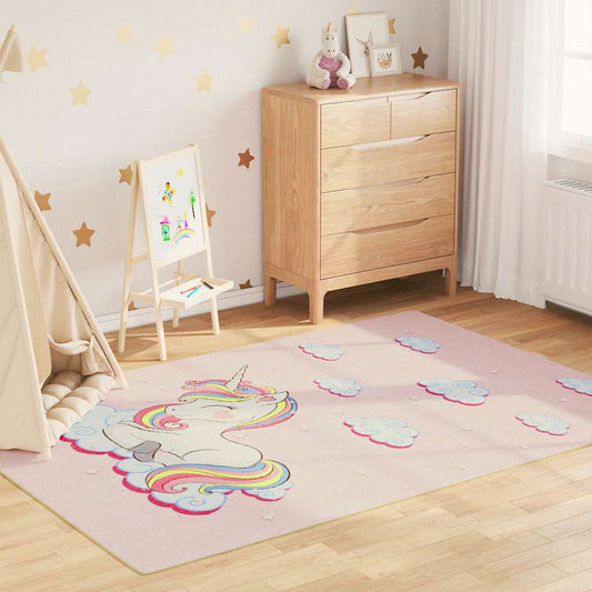 Children's Rug Pink 160x230 cm Unicorn Washable Non-Slip