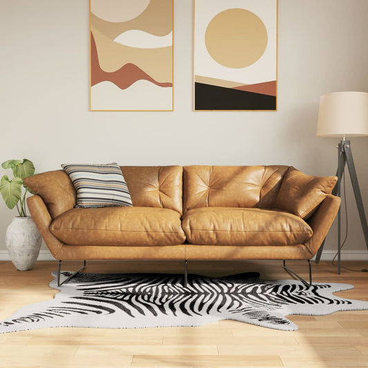 Rug Black White 120x170 cm Zebra Pattern Washable Non-Slip