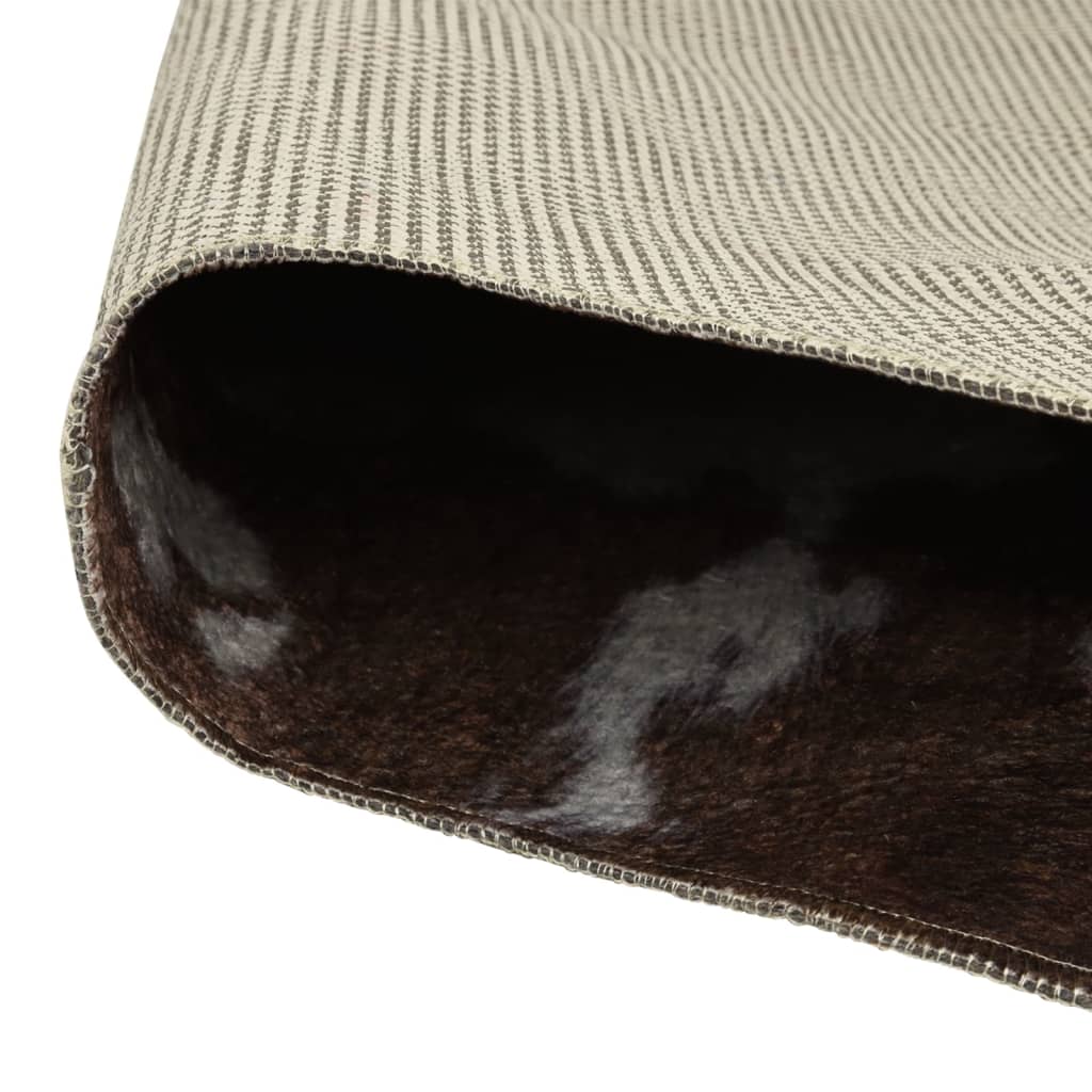 Tapis Marron & Blanc 120x170 cm Motif Vache Lavable Antidérapant