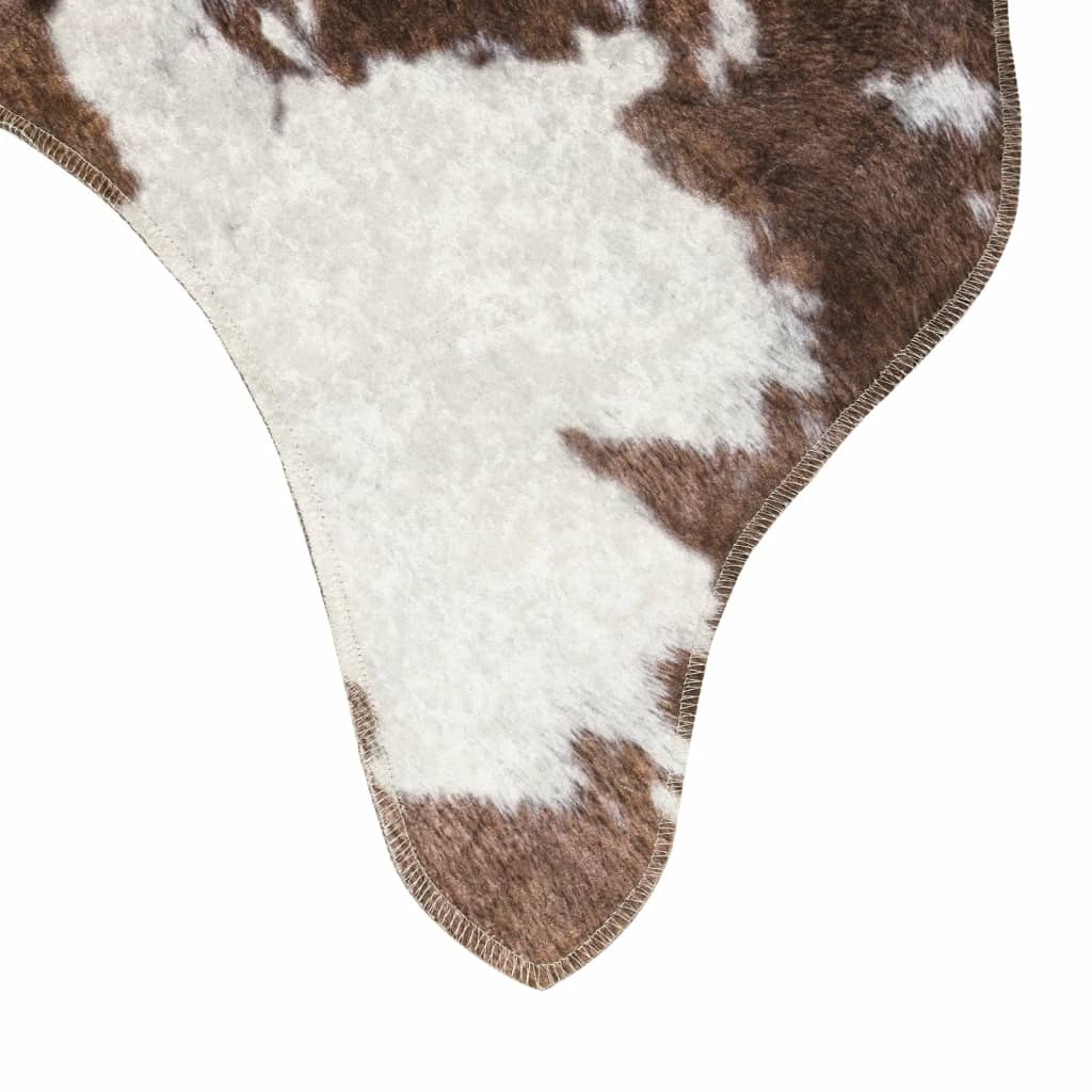 Tapis Marron & Blanc 120x170 cm Motif Vache Lavable Antidérapant