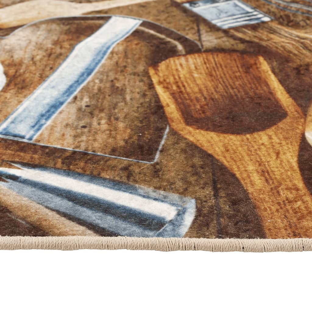 Multi-coloured kitchen runner 60x180 cm washable non-slip