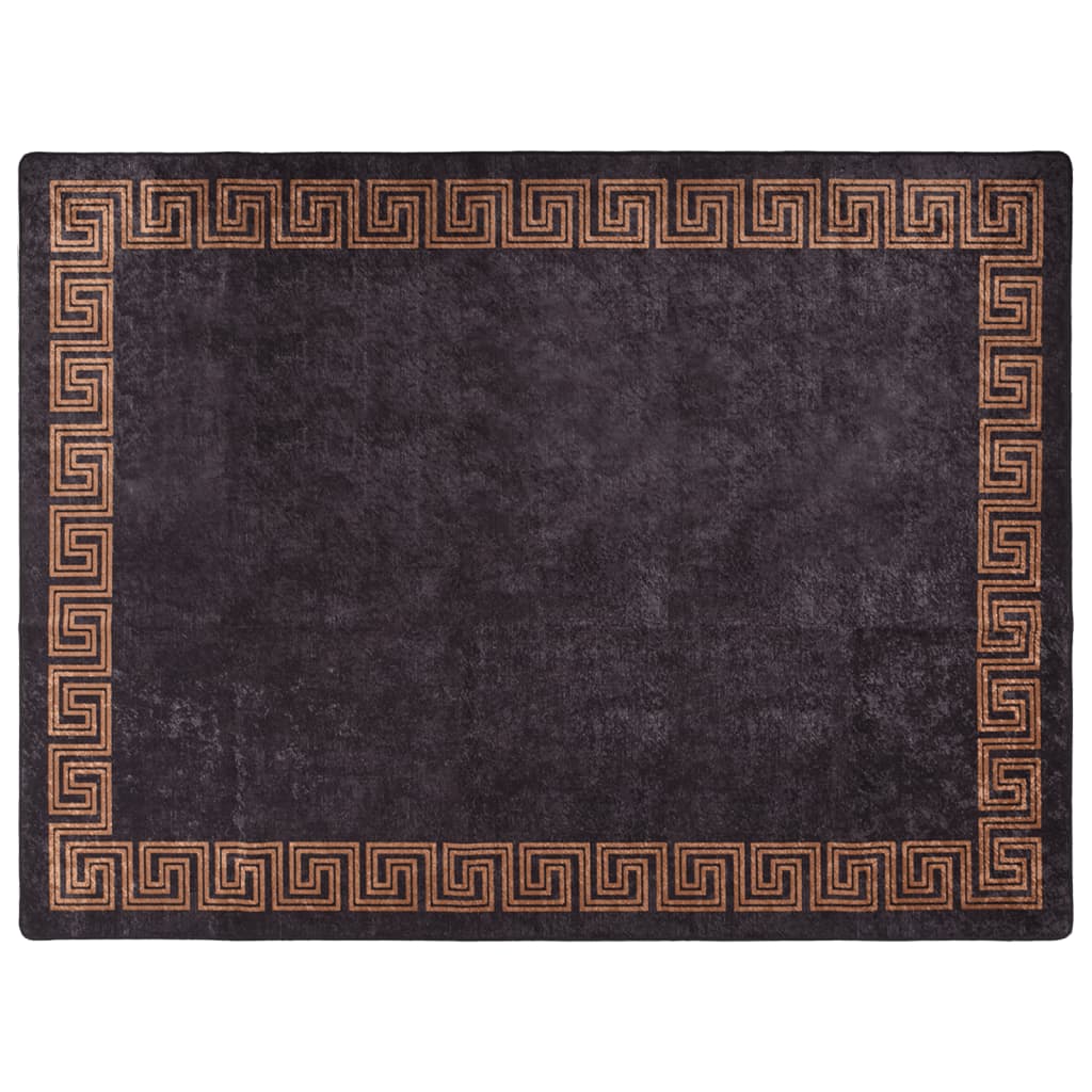 Tapis lavable Noir et Doré 400x300 cm Antidérapant