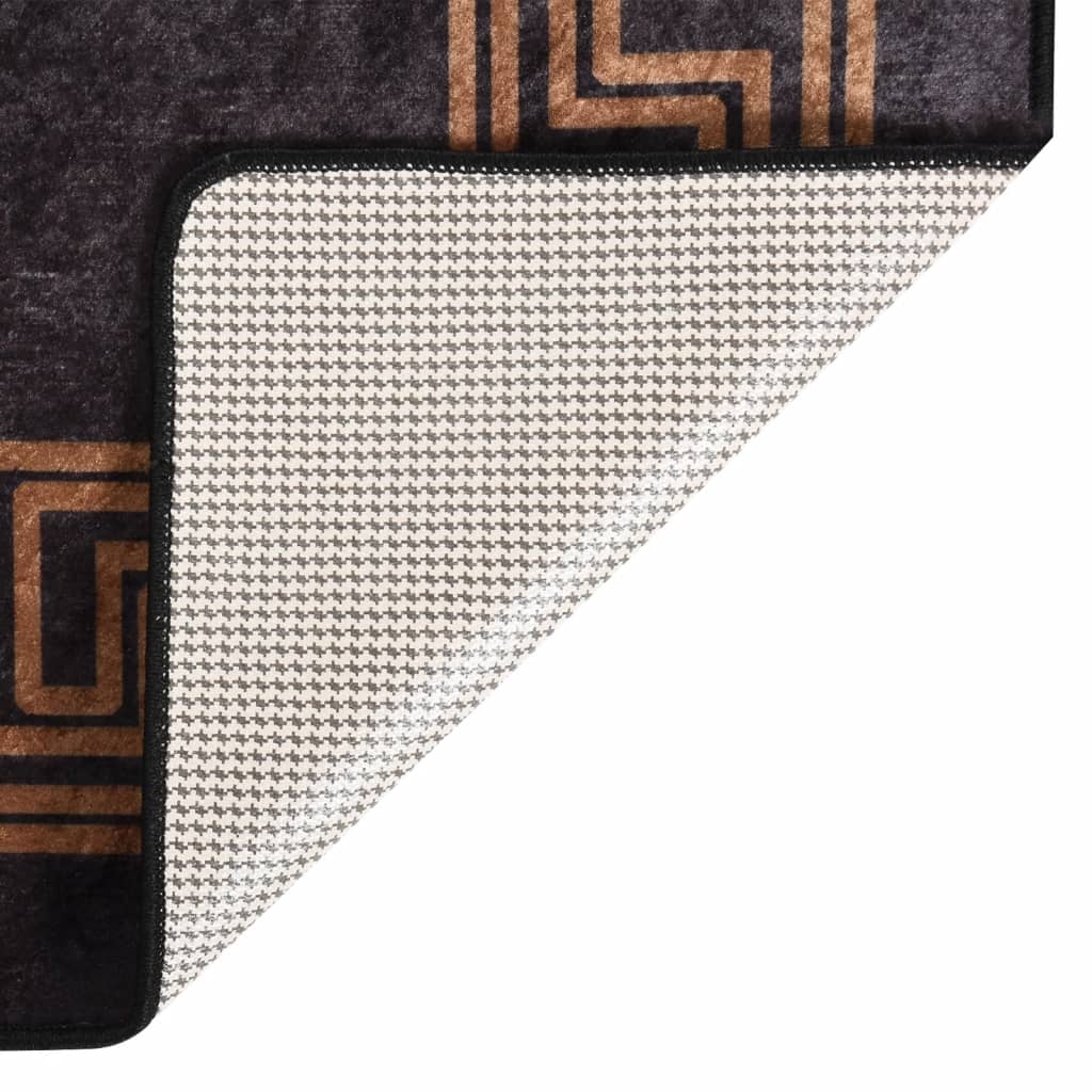 Tapis lavable Noir et Doré 400x300 cm Antidérapant