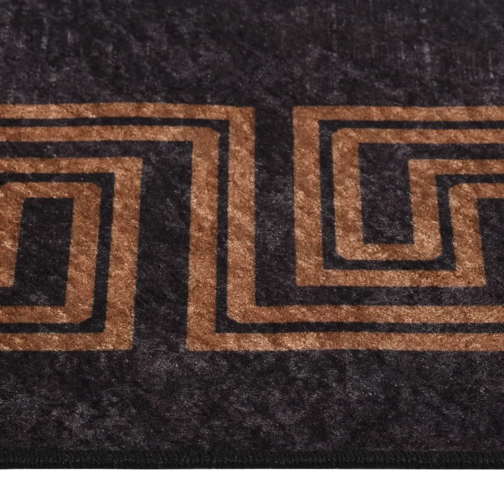 Tapis lavable Noir et Doré 400x300 cm Antidérapant