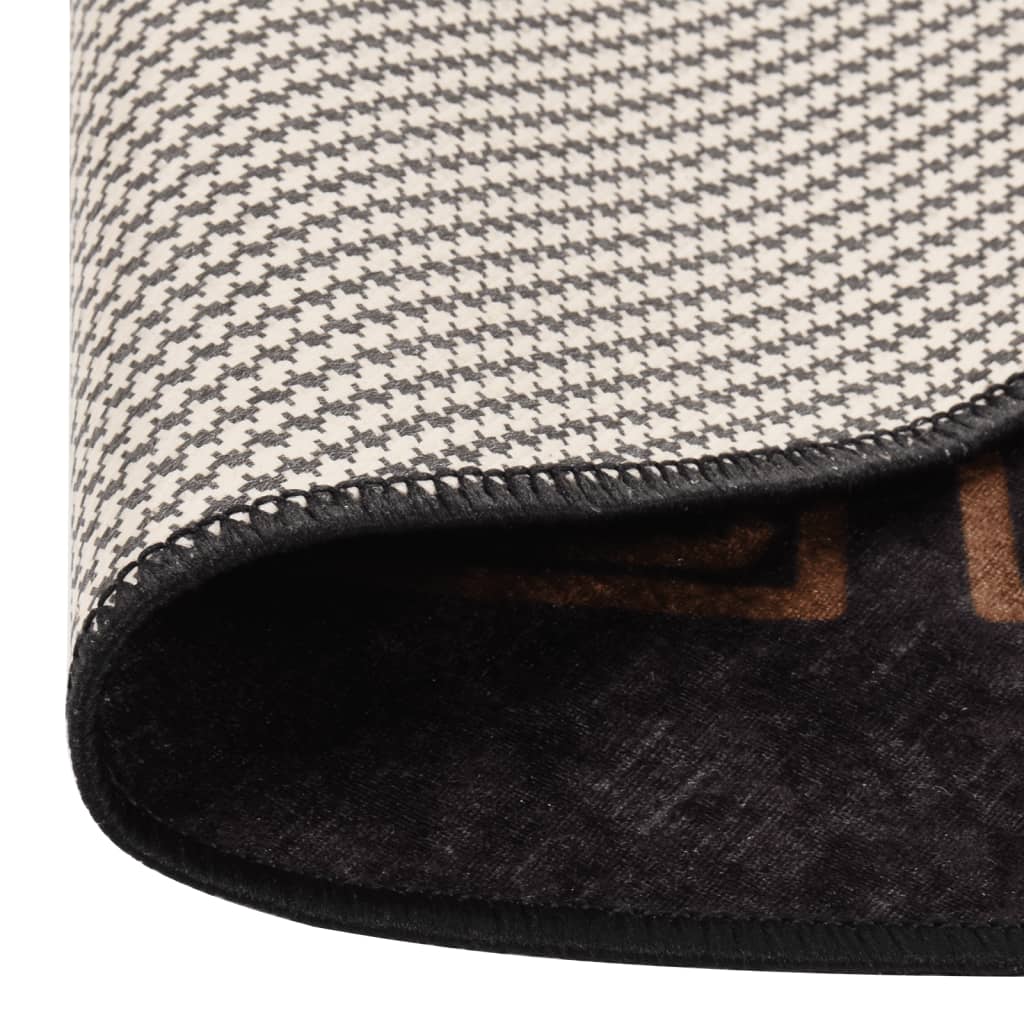 Washable Carpet Black and Gold Ø 200 cm Non-Slip